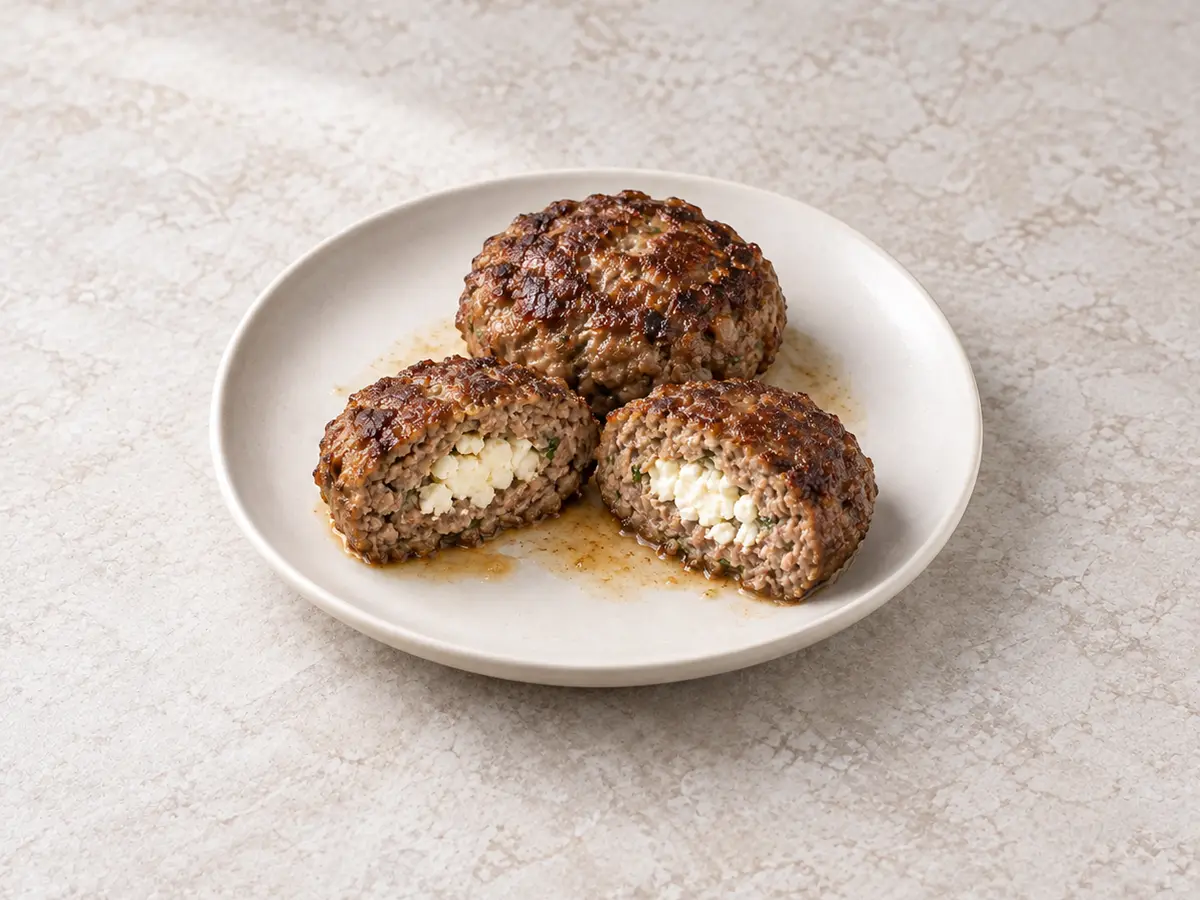 Juicy Greek Patties Stuffed with Feta