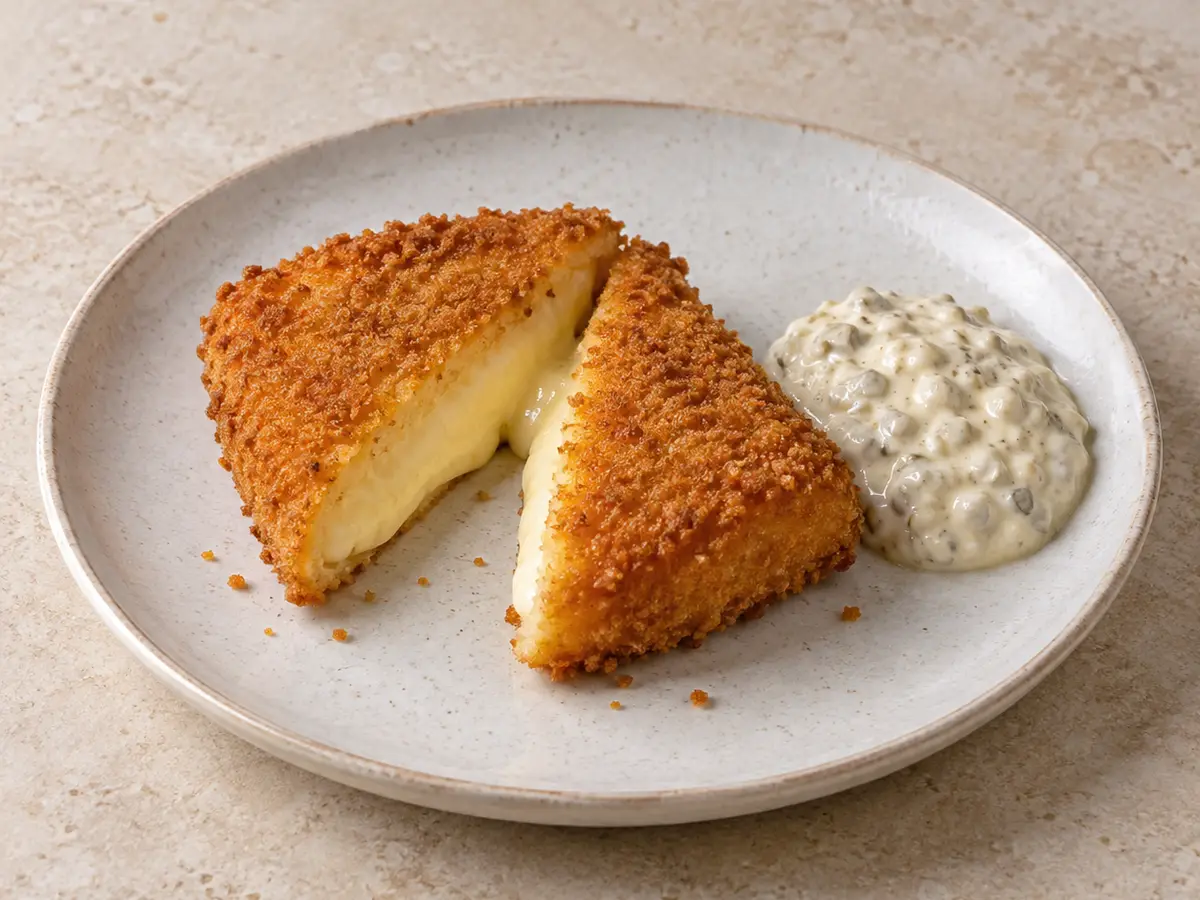Smažený sýr — Czech Crispy Breaded Cheese with Tartar Sauce