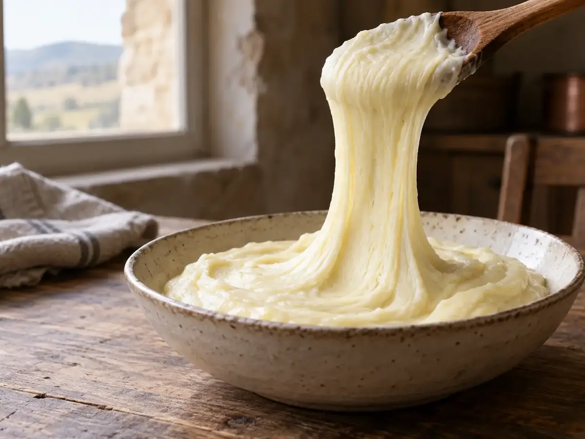 Aligot — purè di patate filante con formaggio e aglio