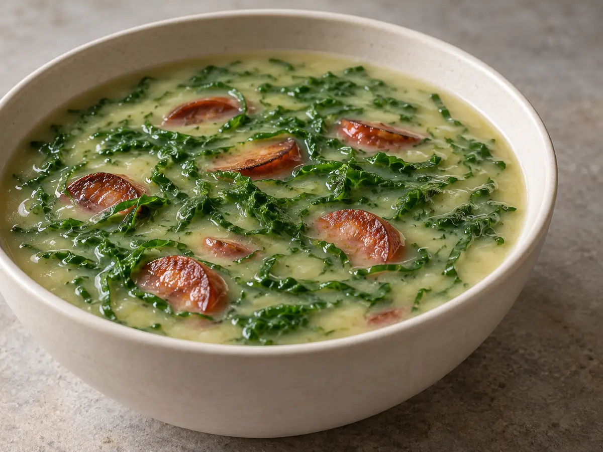 Portuguese Potato Soup with Cabbage and Sausage