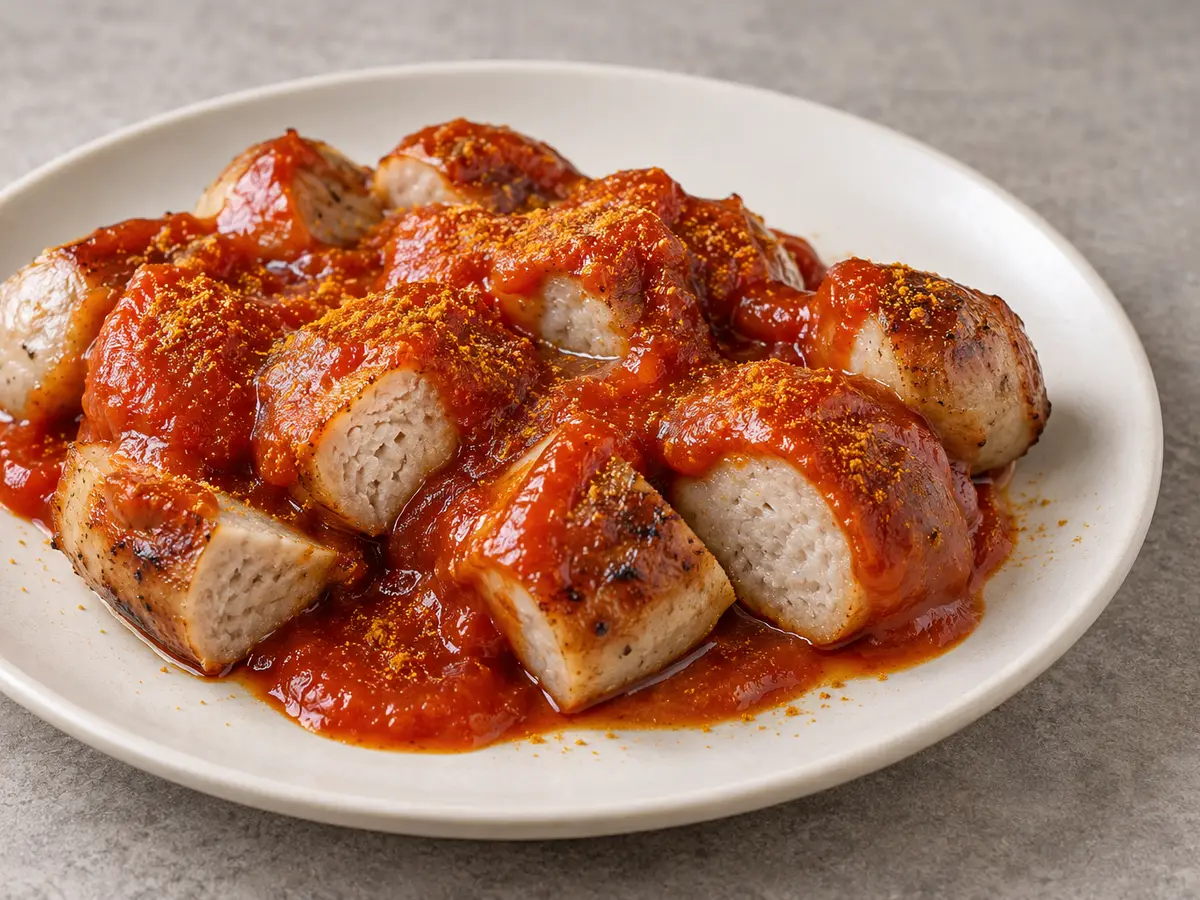 Sausage with Homemade Tomato Curry Sauce