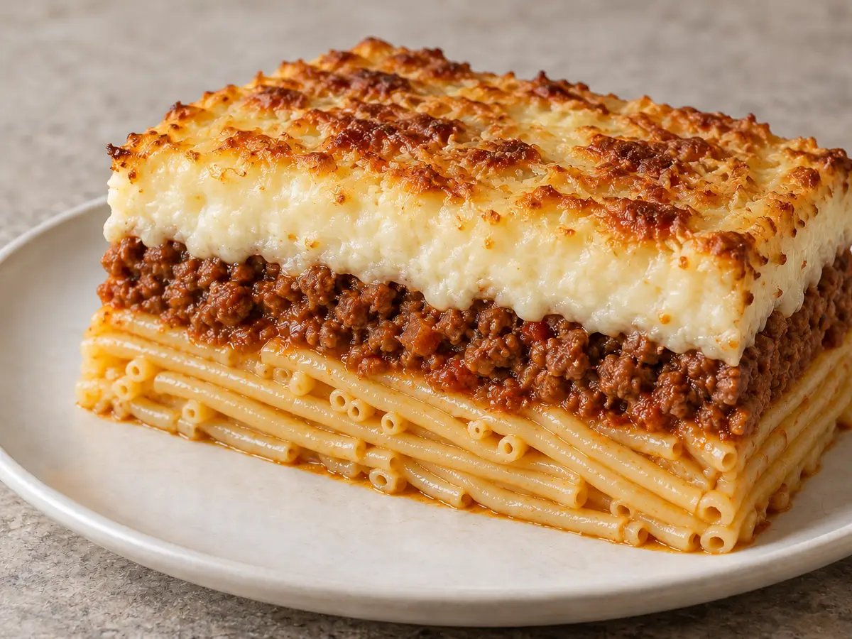 Greek Pasta Casserole with Meat and Béchamel