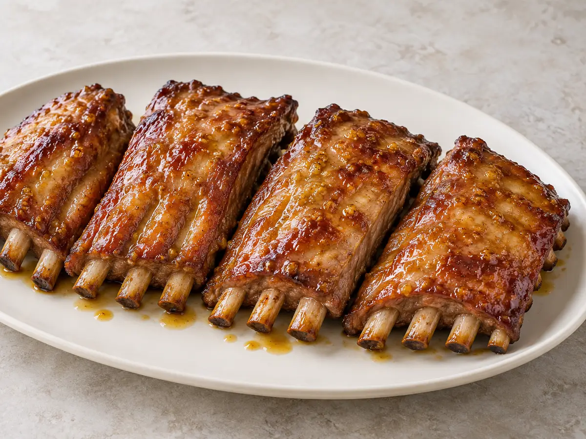 Baked Ribs with Honey-Mustard Glaze