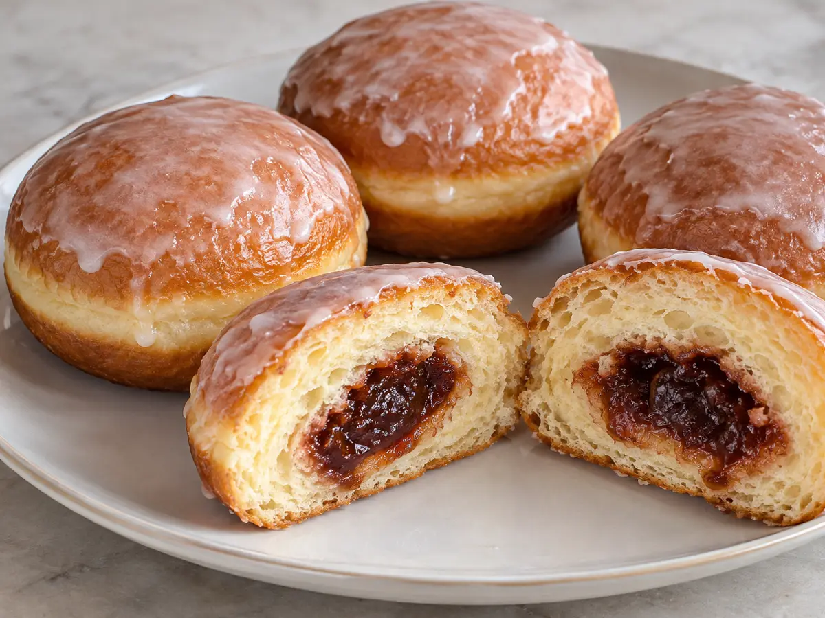 Pączki lievitati con confettura di rosa