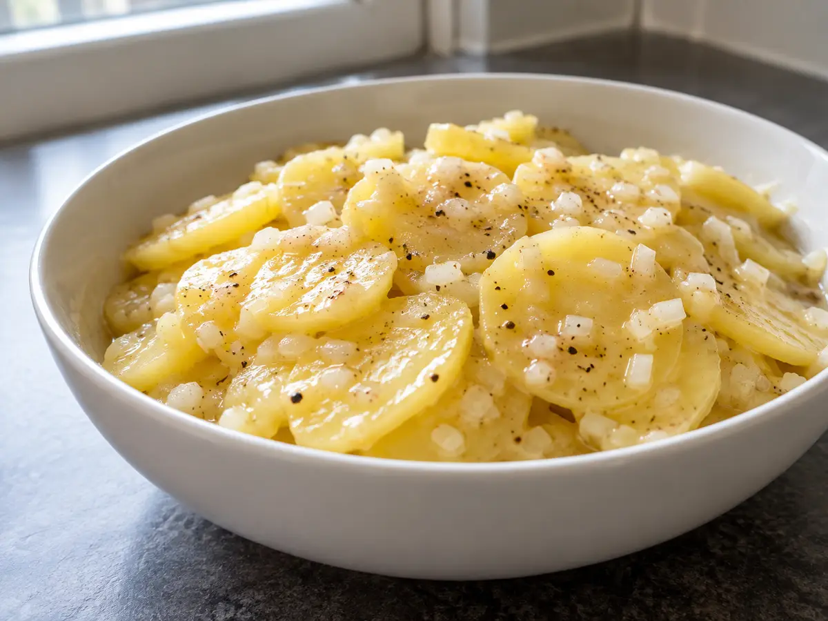 Swabian Potato Salad with Onion and Mustard-Vinegar Dressing