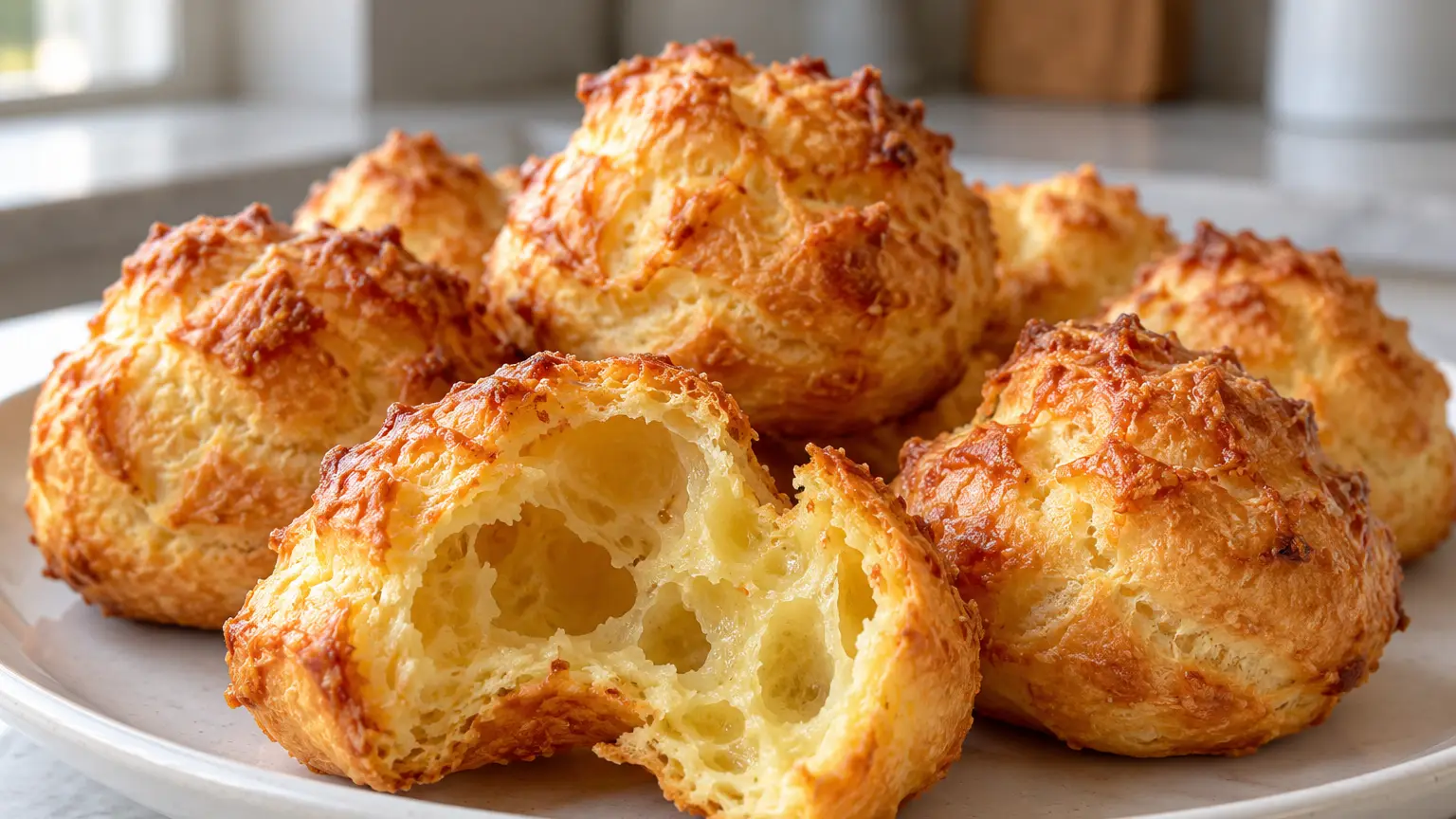 Small golden cheese puffs with toasted Gruyère and a light interior with air pockets