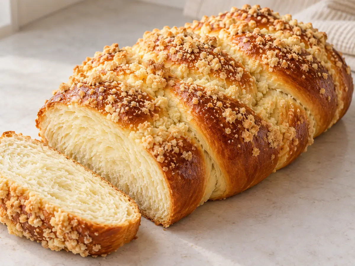 Butter Challah with Streusel
