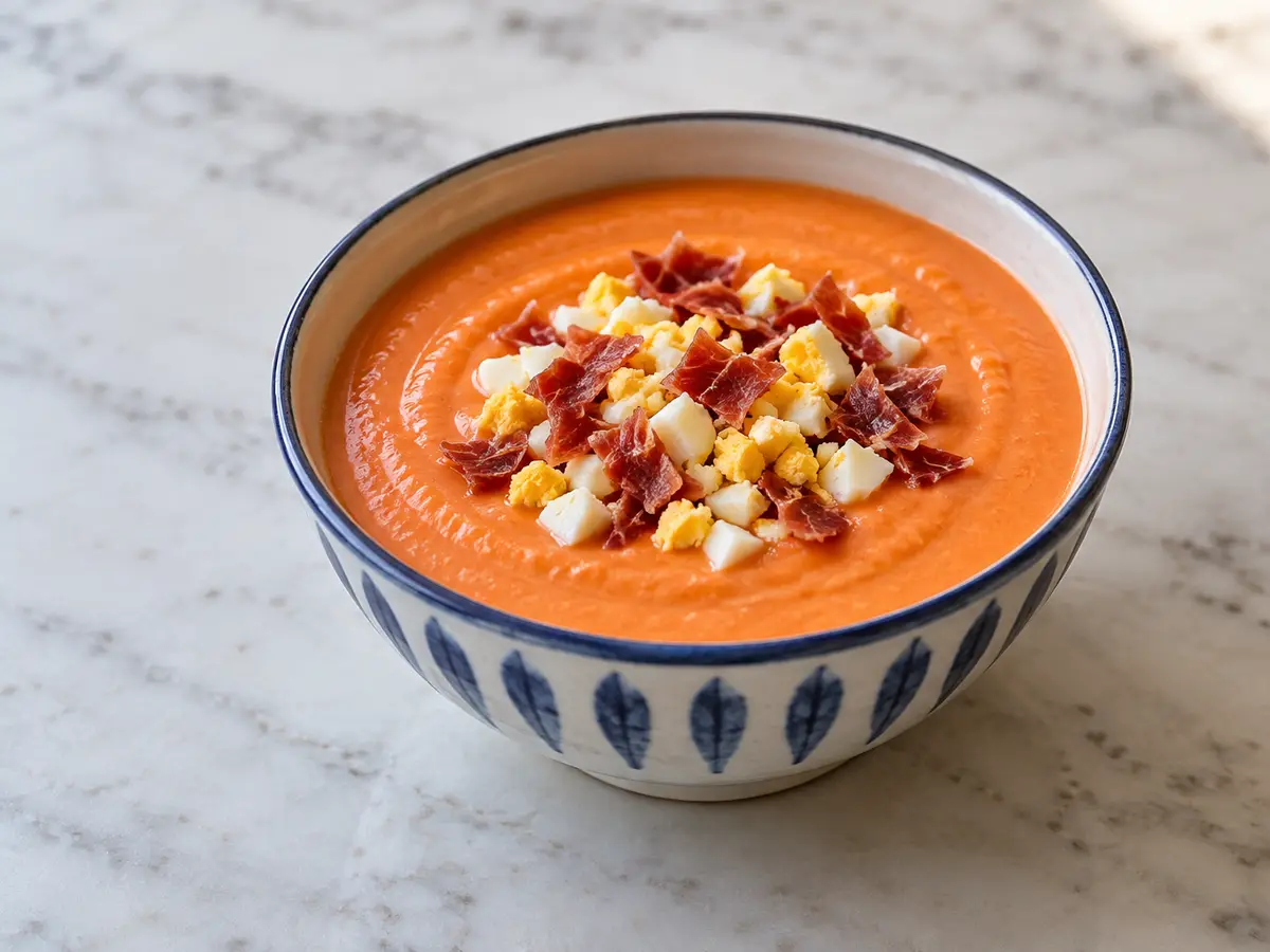 Salmorejo with Egg and Serrano Ham