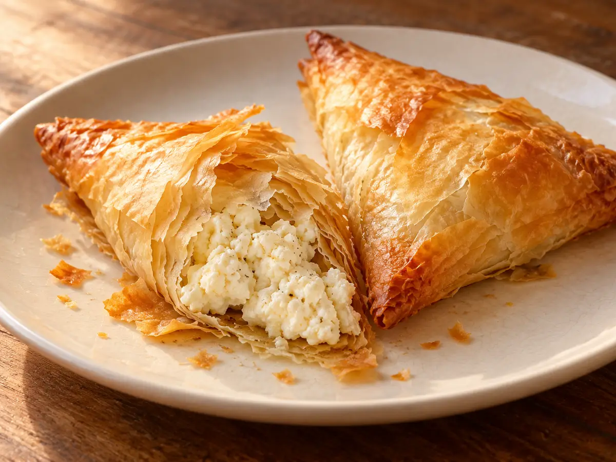 Tiropita — Greek Phyllo Triangles with Feta