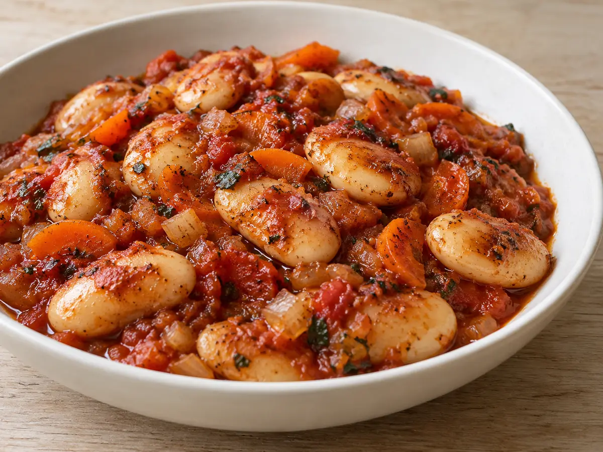 Gigantes Plaki — Greek Giant Beans Baked in Tomatoes