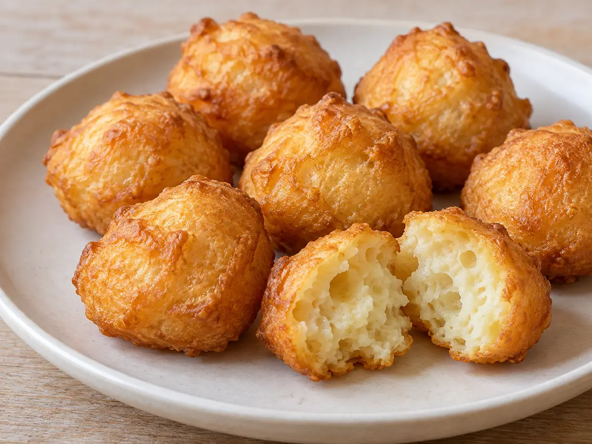 Pommes dauphine — frittierte Kartoffelbällchen mit Brandteig
