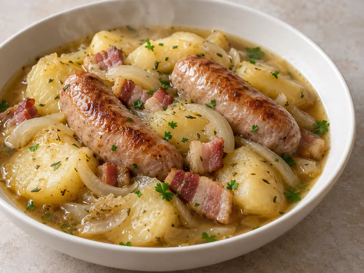 Dublin Coddle — Irish Sausages with Bacon and Potatoes