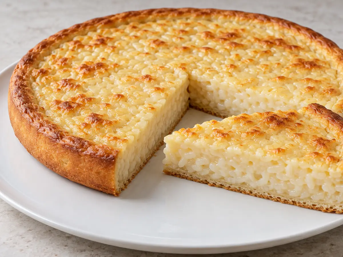 Rijstevlaai — Rice Pudding Tart with a Yeast Crust