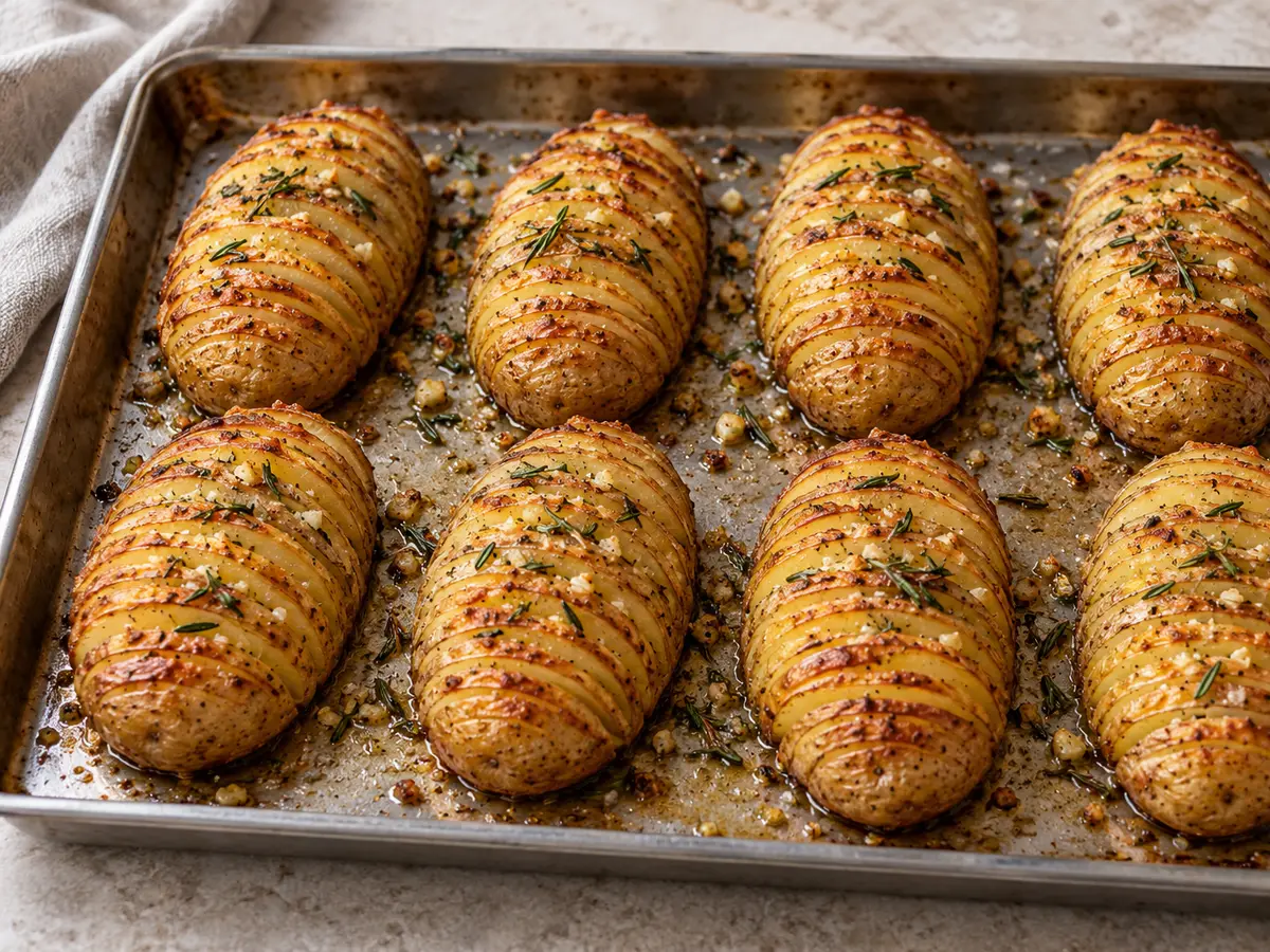 Hasselback Potatoes with Butter, Garlic and Rosemary