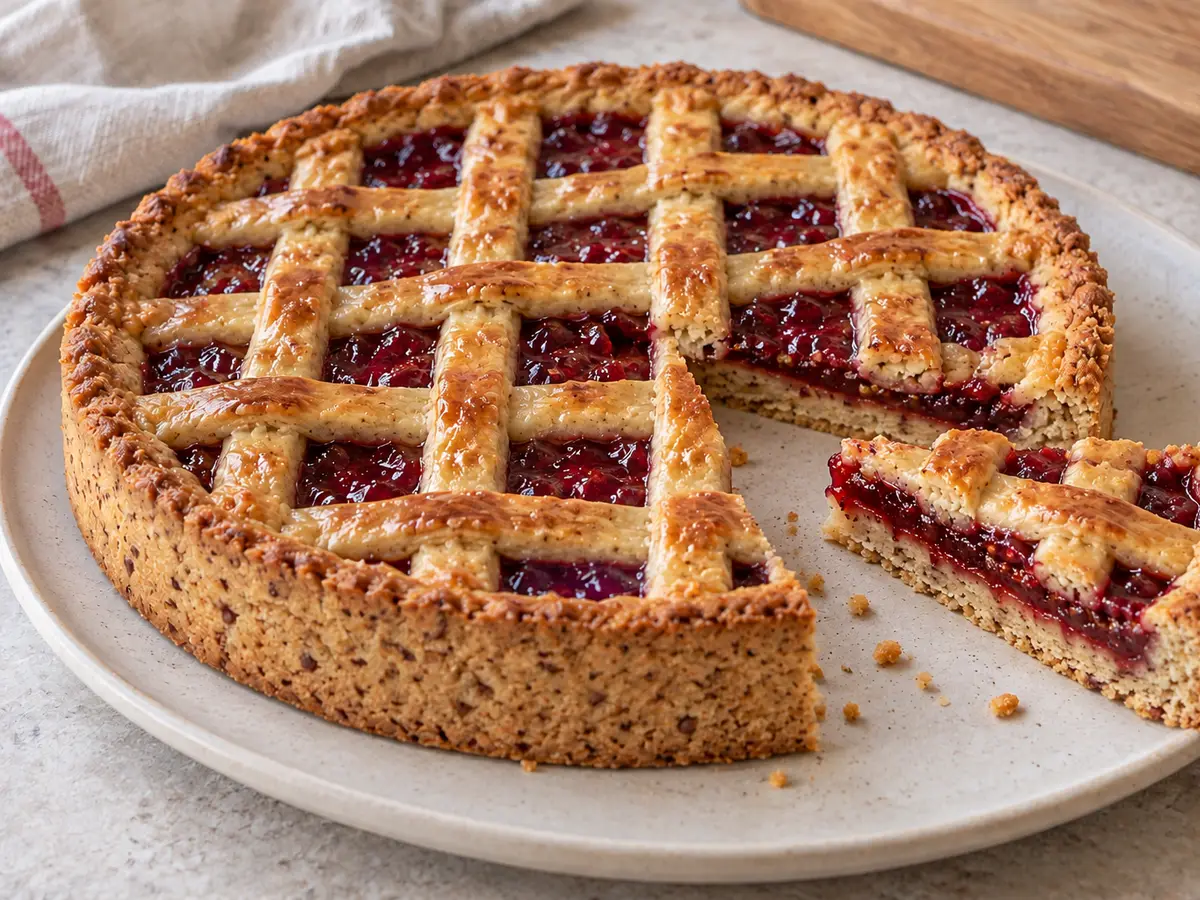 Linzer Tart with Nut Pastry and Currant Preserves