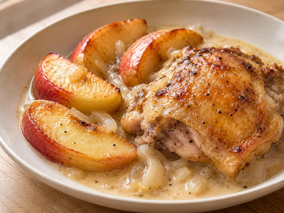 Normandy-Style Chicken with Apples and Cream Sauce