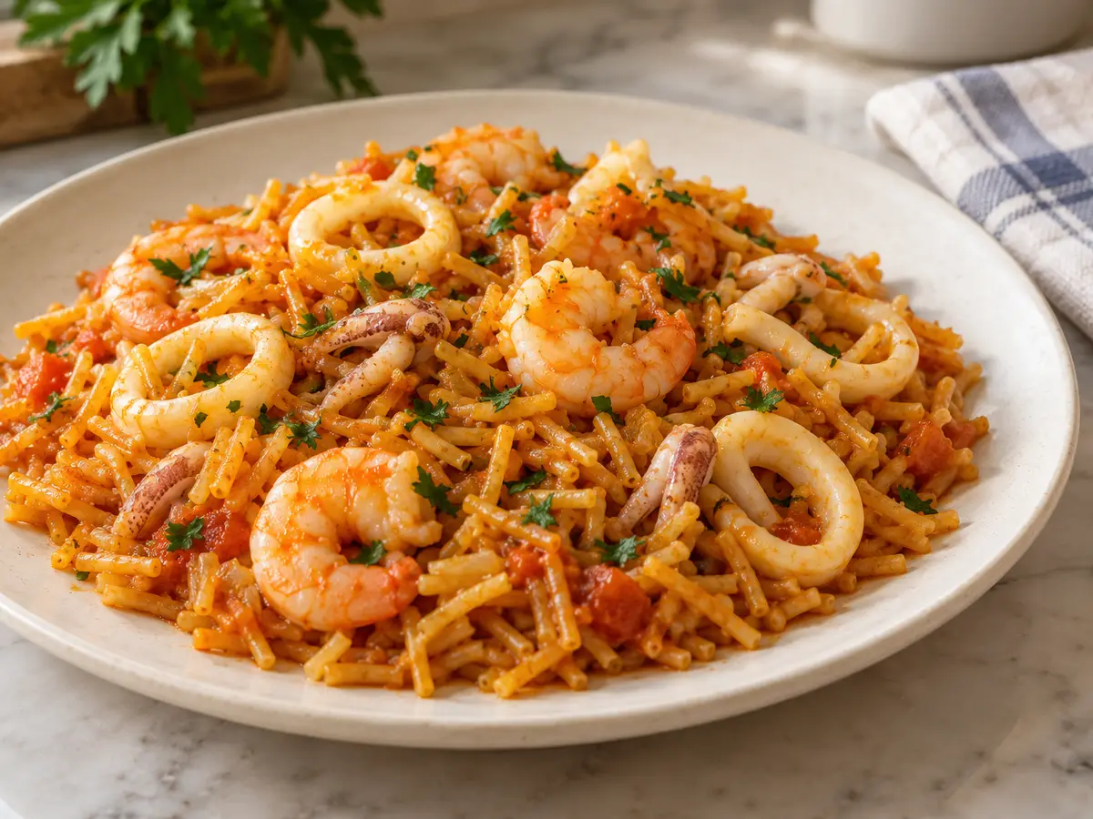 Fideuà — Spanish Pasta with Shrimp and Squid