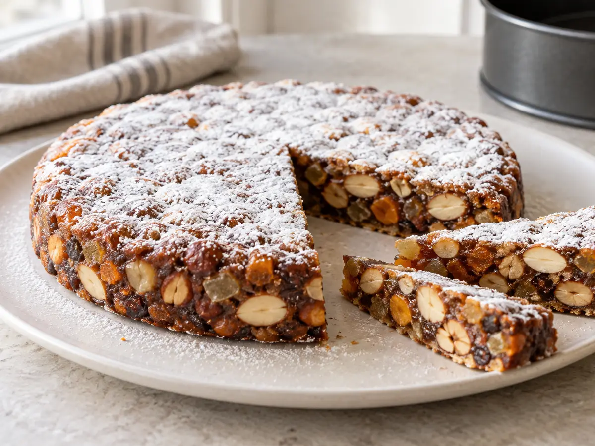 Panforte — Italian Cake with Honey, Nuts, and Candied Fruit