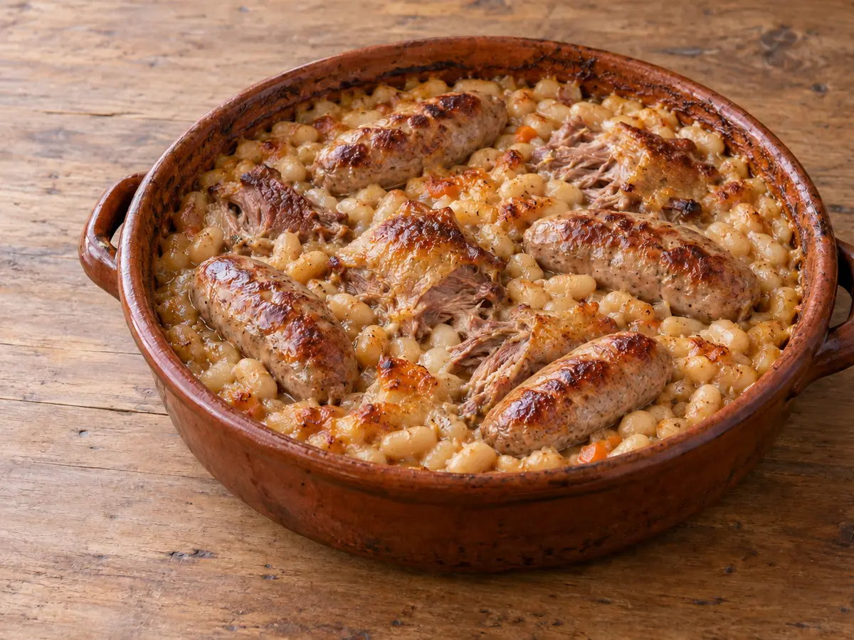 Cassoulet — white beans baked with duck and sausage