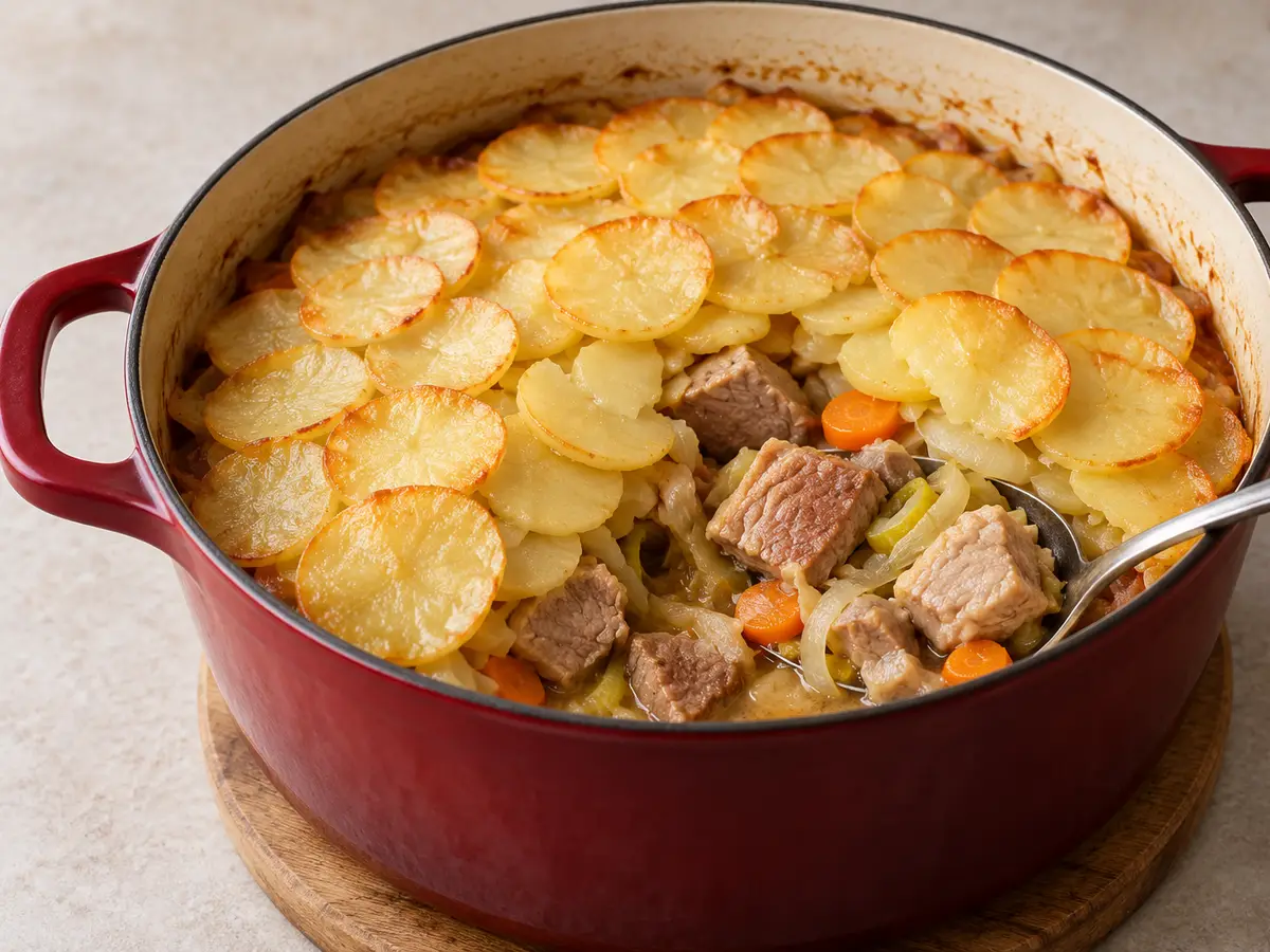 Baeckeoffe — Alsatian beef, pork and lamb with potatoes