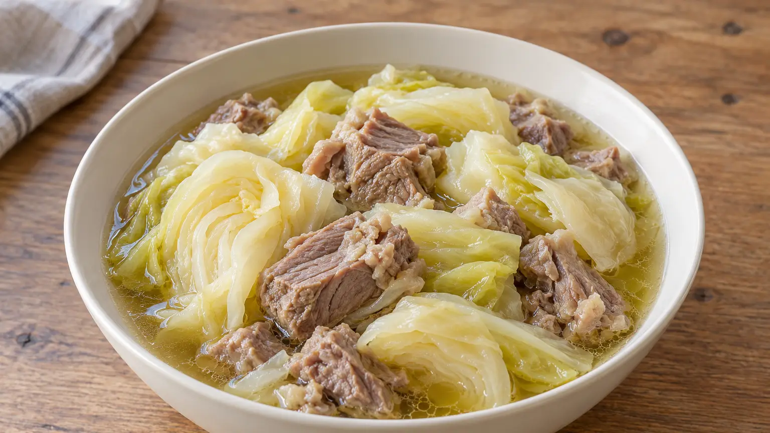 Fårikål with tender lamb and white cabbage served with all the aromatic broth