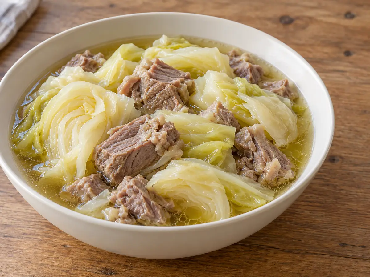 Fårikål — lamb slowly simmered with cabbage