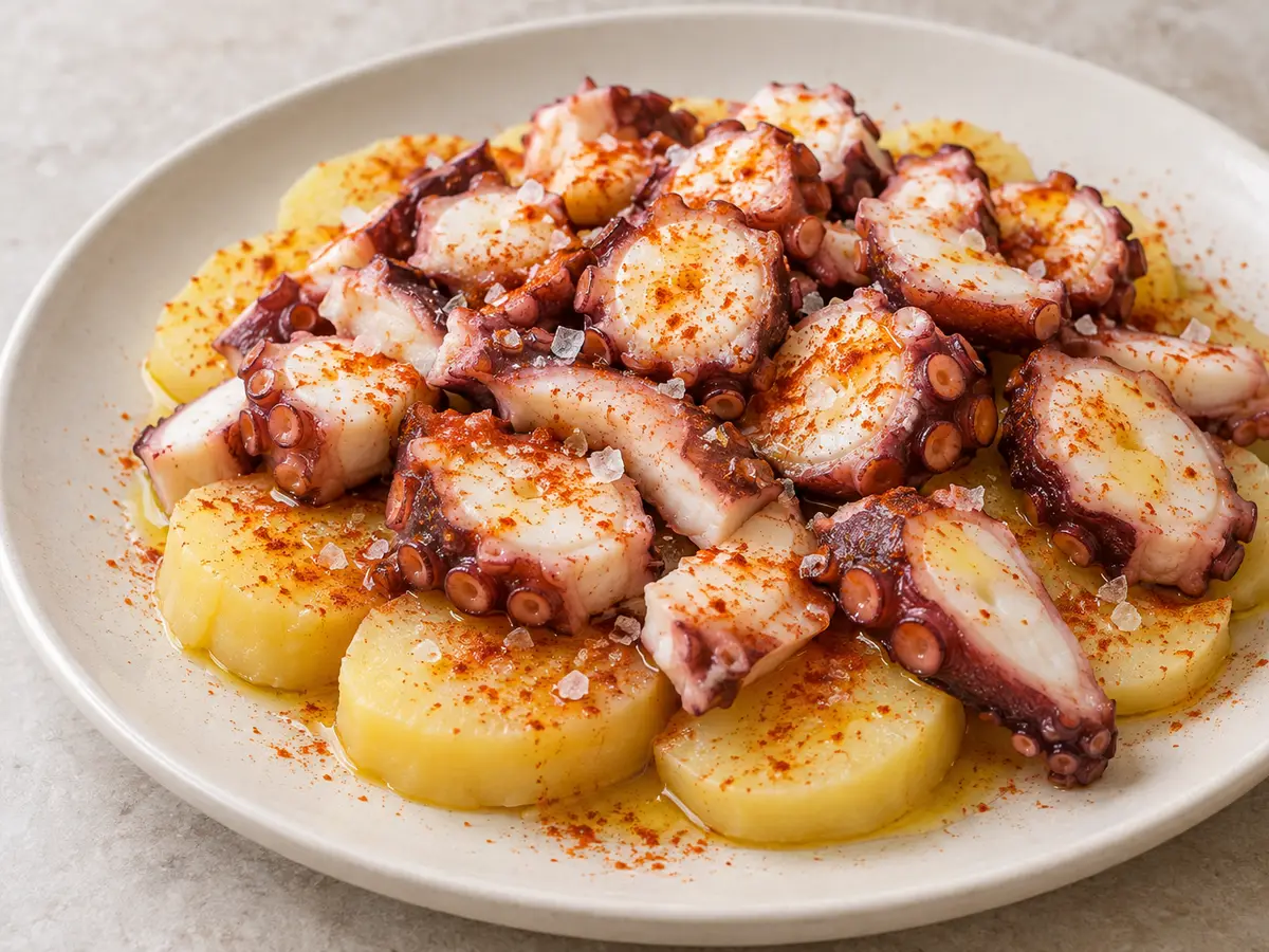Pulpo a la gallega — octopus with potatoes and paprika