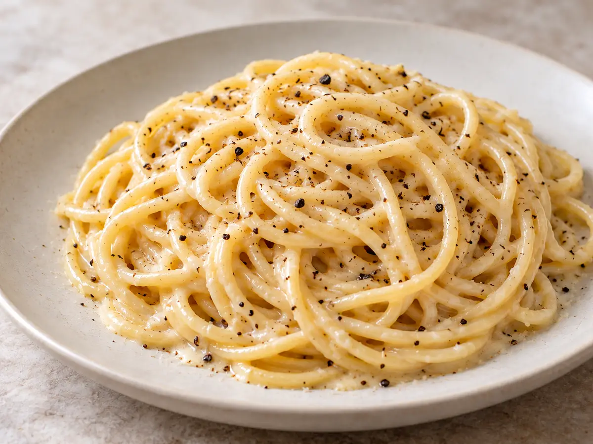 Cacio e pepe — pasta with pecorino and black pepper