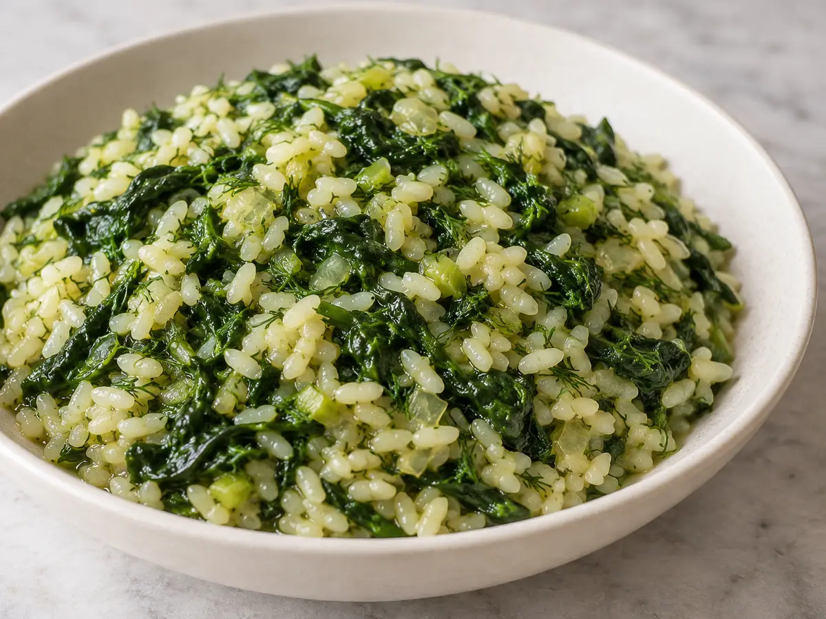 Spanakorizo — Greek Spinach and Lemon Rice