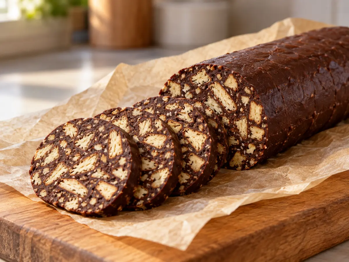 Salame di Cioccolato — Chocolate Biscuit Dessert