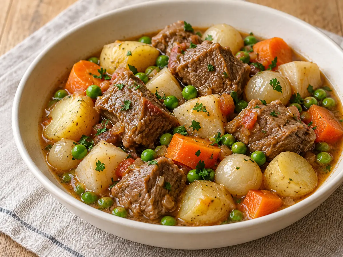 Navarin d’agneau — agnello stufato con verdure primaverili