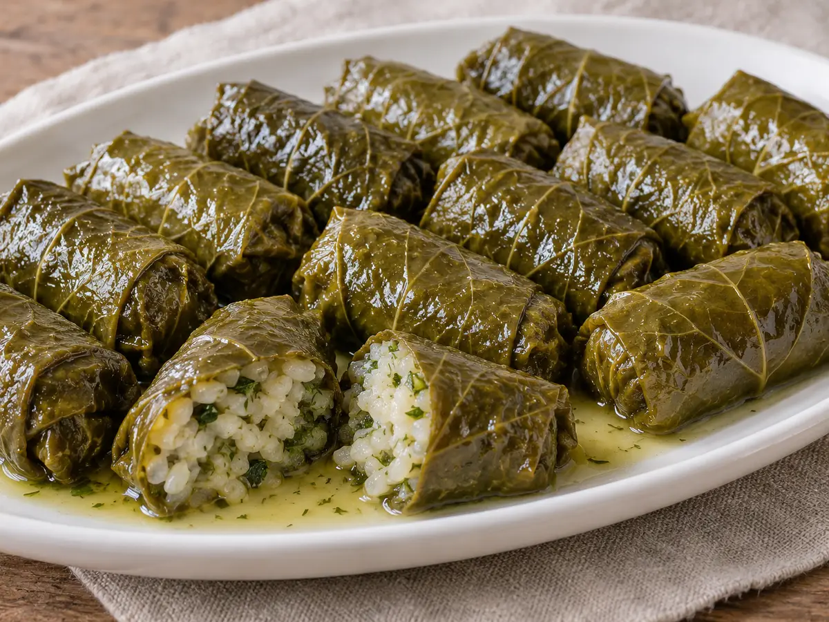 Dolmadakia — foglie di vite ripiene di riso ed erbe