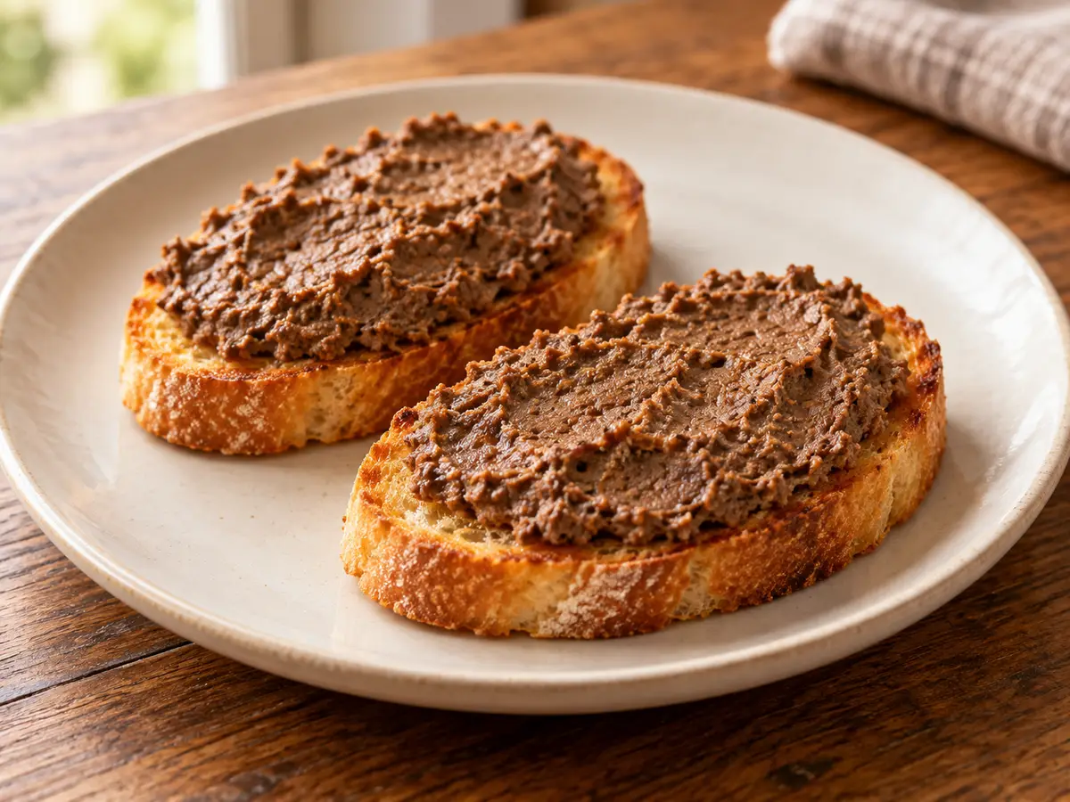 Crostini neri — toasts toscans à la crème de foie
