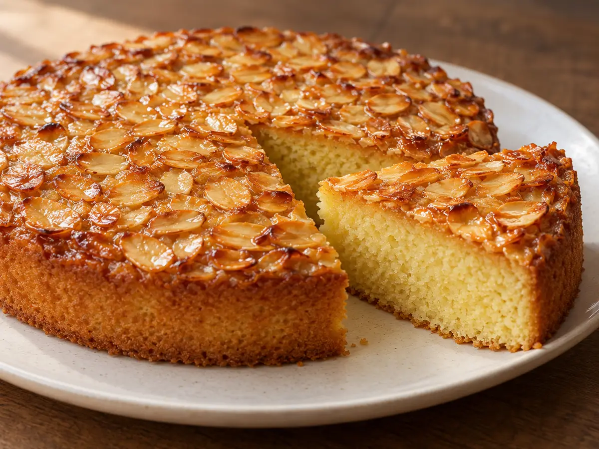 Toscakaka — torta svedese al burro con mandorle a lamelle caramellate
