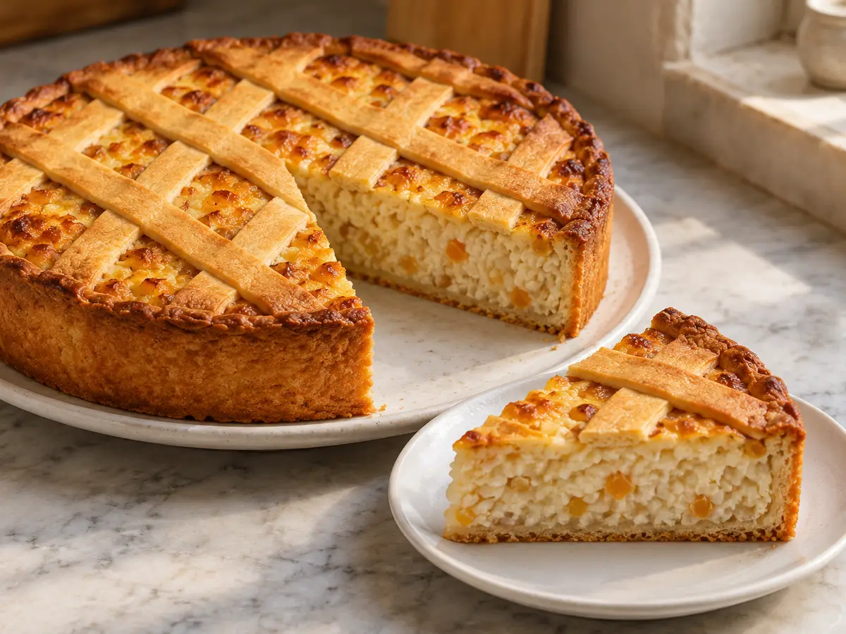 Pastiera napoletana — crostata friabile con ricotta, grano e arancia