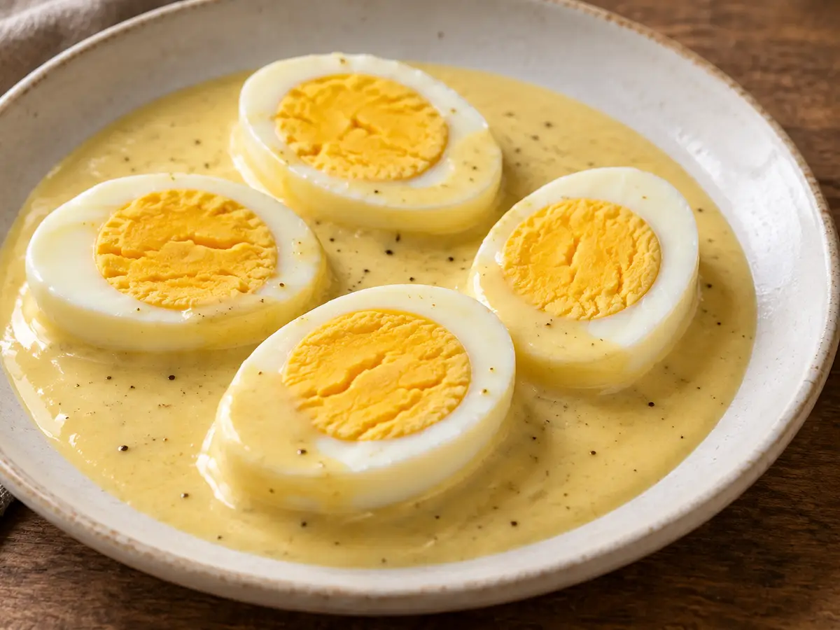 Senfeier — eggs in creamy mustard sauce