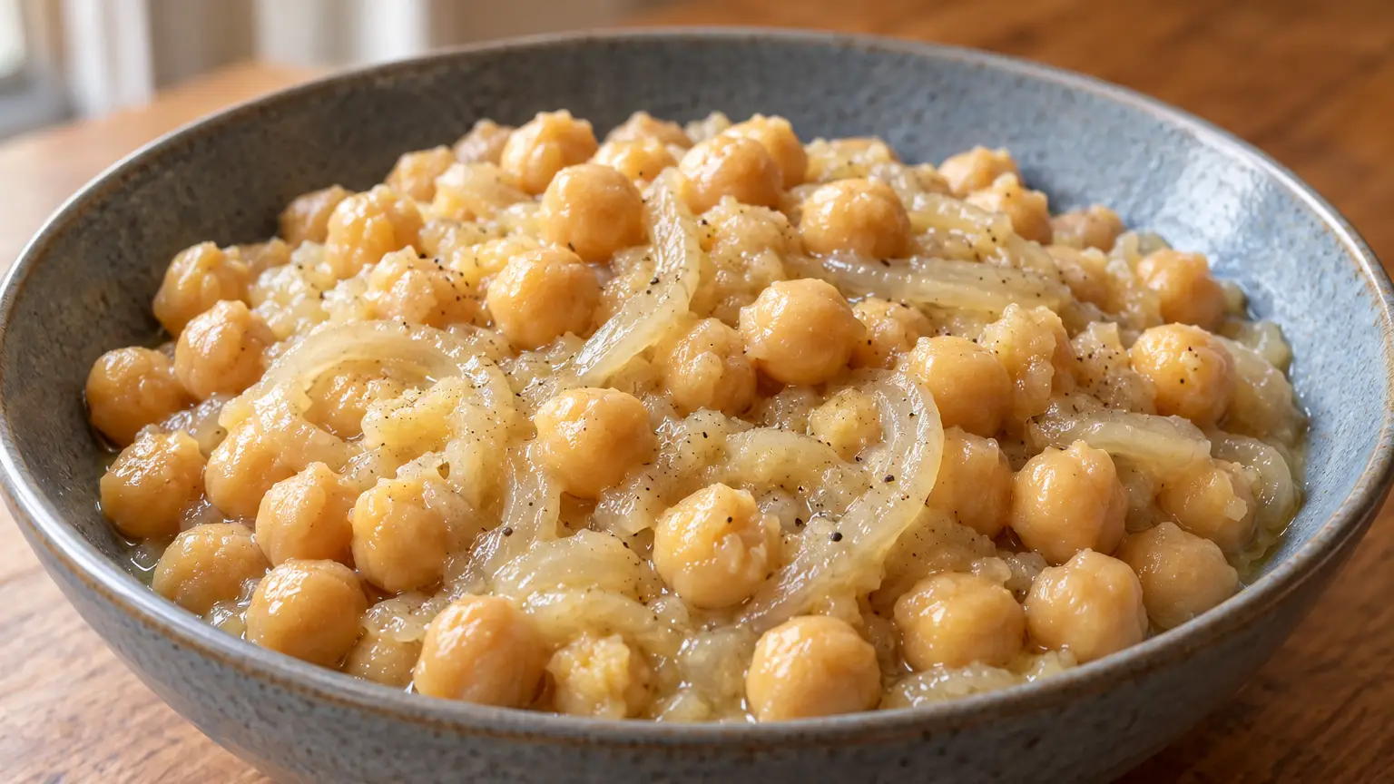 Ceci al forno con cipolla morbida e salsa densa di olio d’oliva e limone