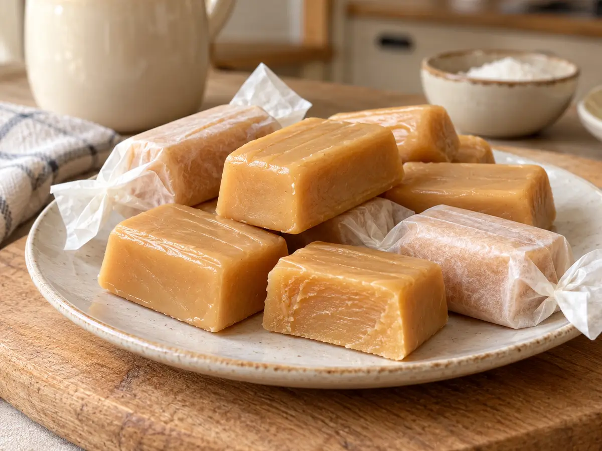 Homemade krówki — milk and butter candies