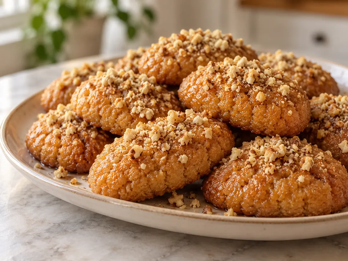 Melomakarona — honey cookies with orange and walnuts