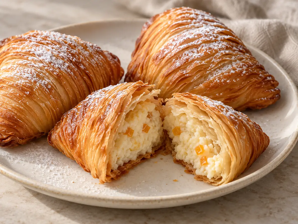 Sfogliatelle ricce con ricotta e arancia candita