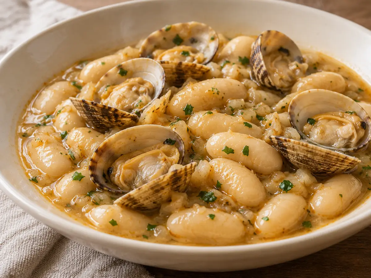 Fabes con almejas — fagioli bianchi con vongole all’asturiana