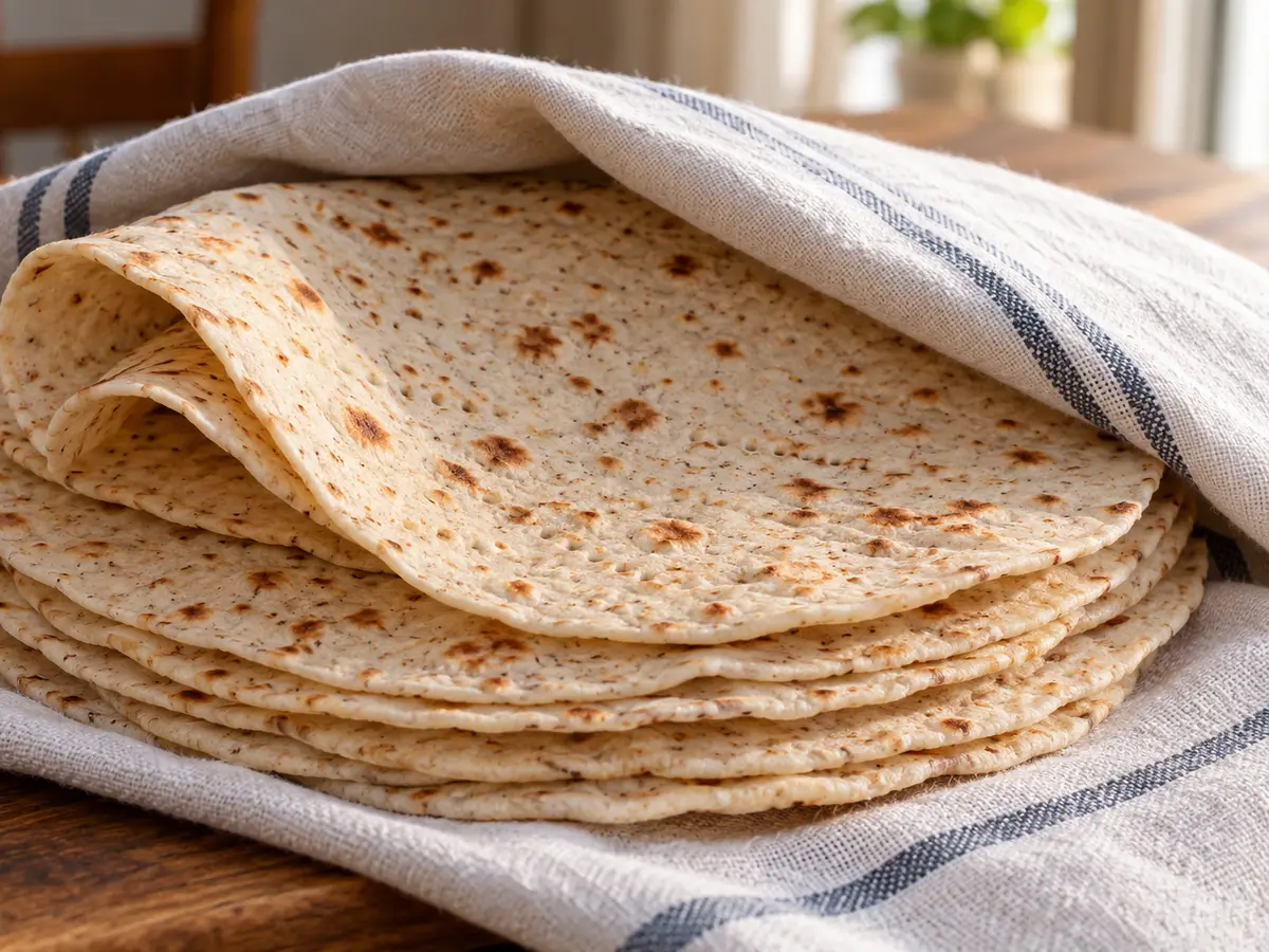 Tunnbröd — weiche schwedische Fladen zum Einrollen