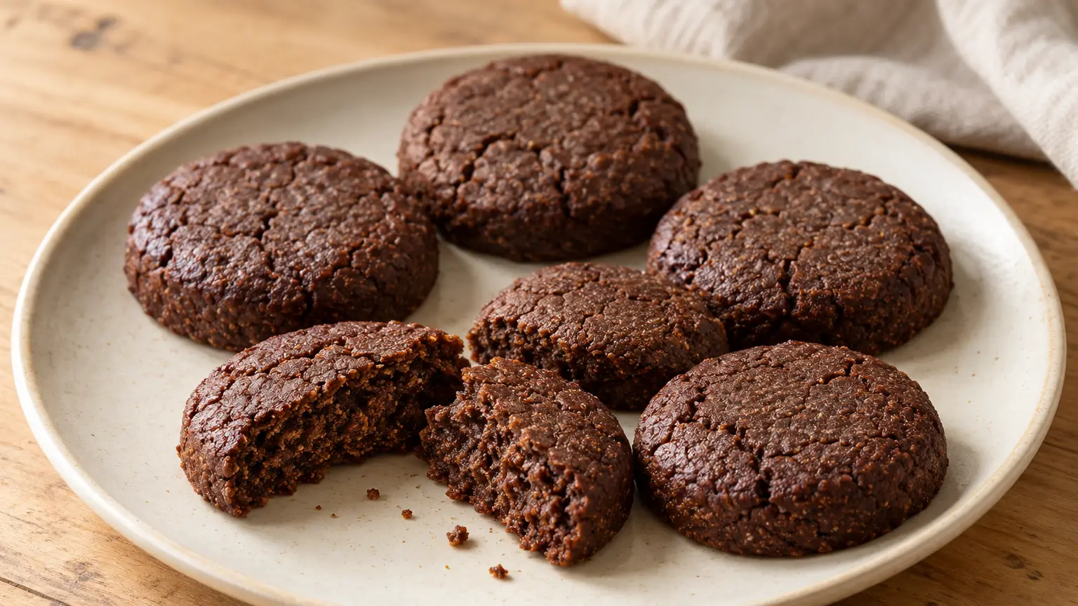 Brunsli scuri di Basilea con superficie leggermente screpolata e centro morbido alle mandorle e al cioccolato