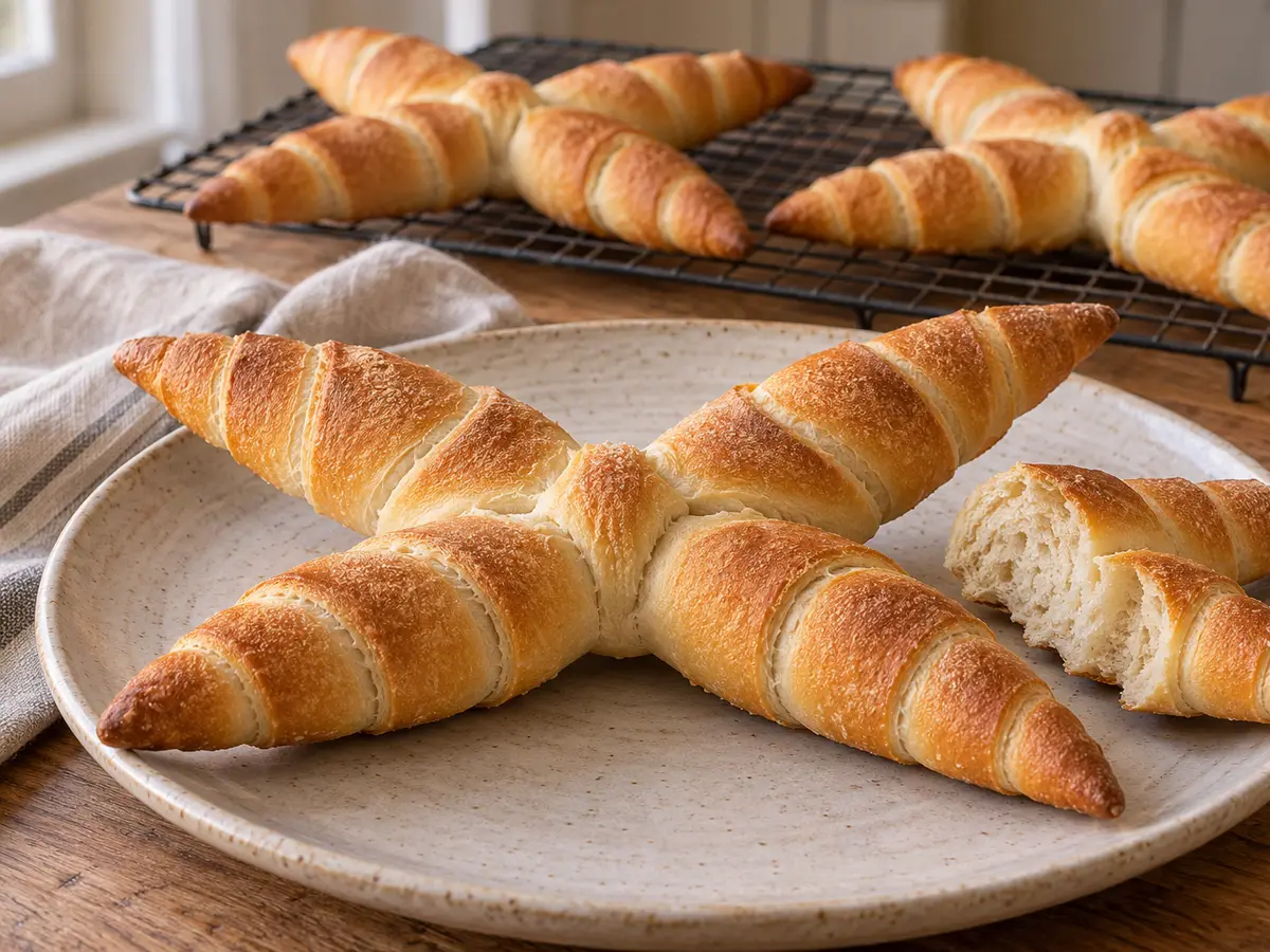 Coppia ferrarese — zelfgebakken brood met vier hoorns
