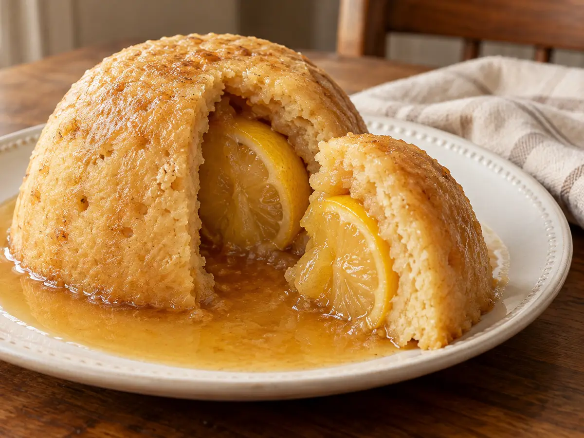 Sussex pond pudding with lemon