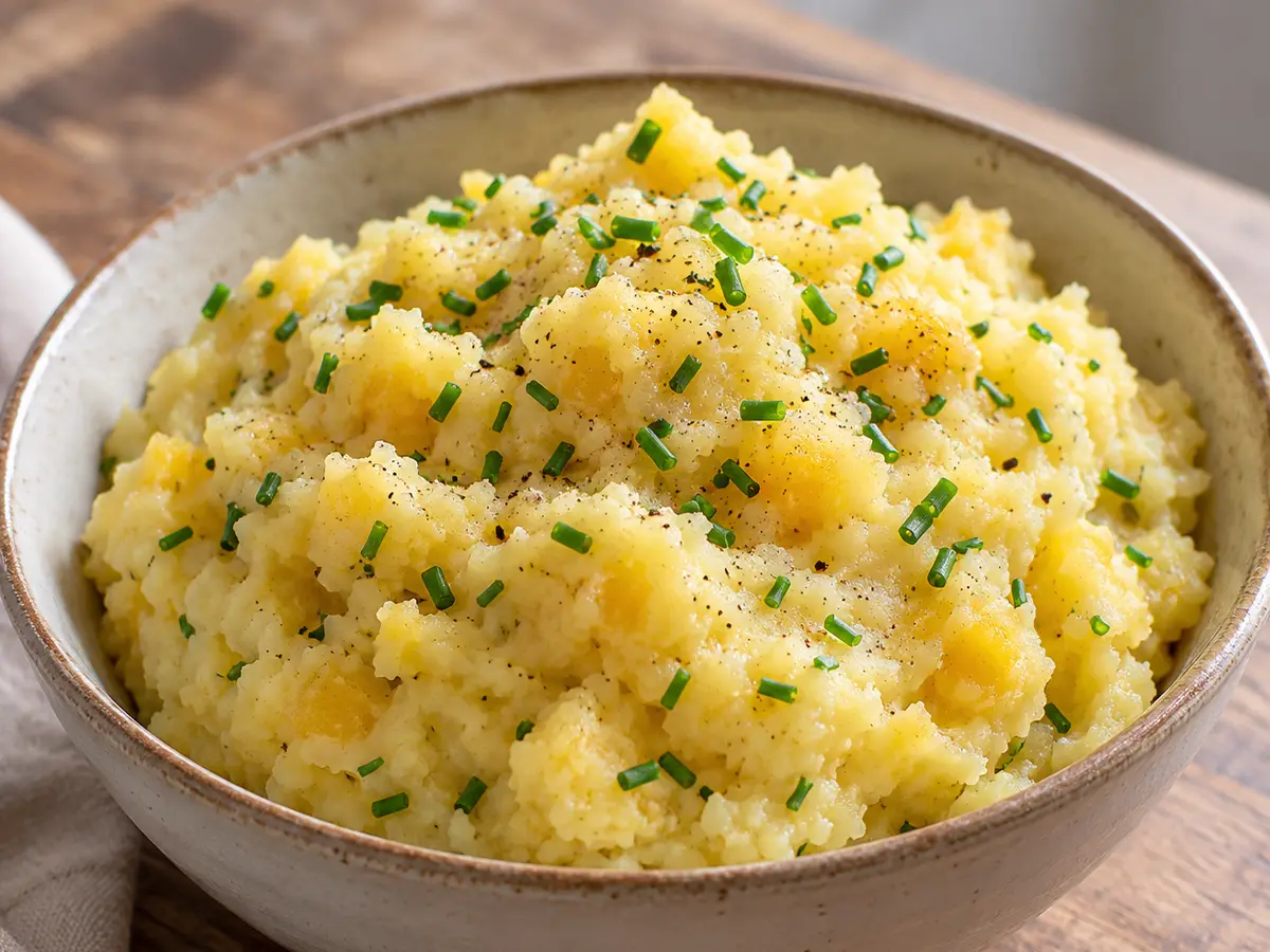Clapshot — aardappel-koolraappuree met boter en bieslook