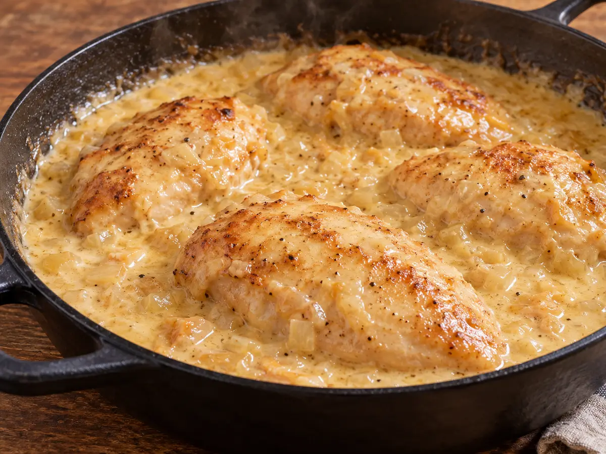 Poulet au maroilles – pollo in salsa al formaggio Maroilles