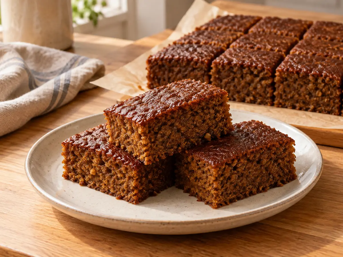 Parkin – spiced oat cake with golden syrup and black treacle