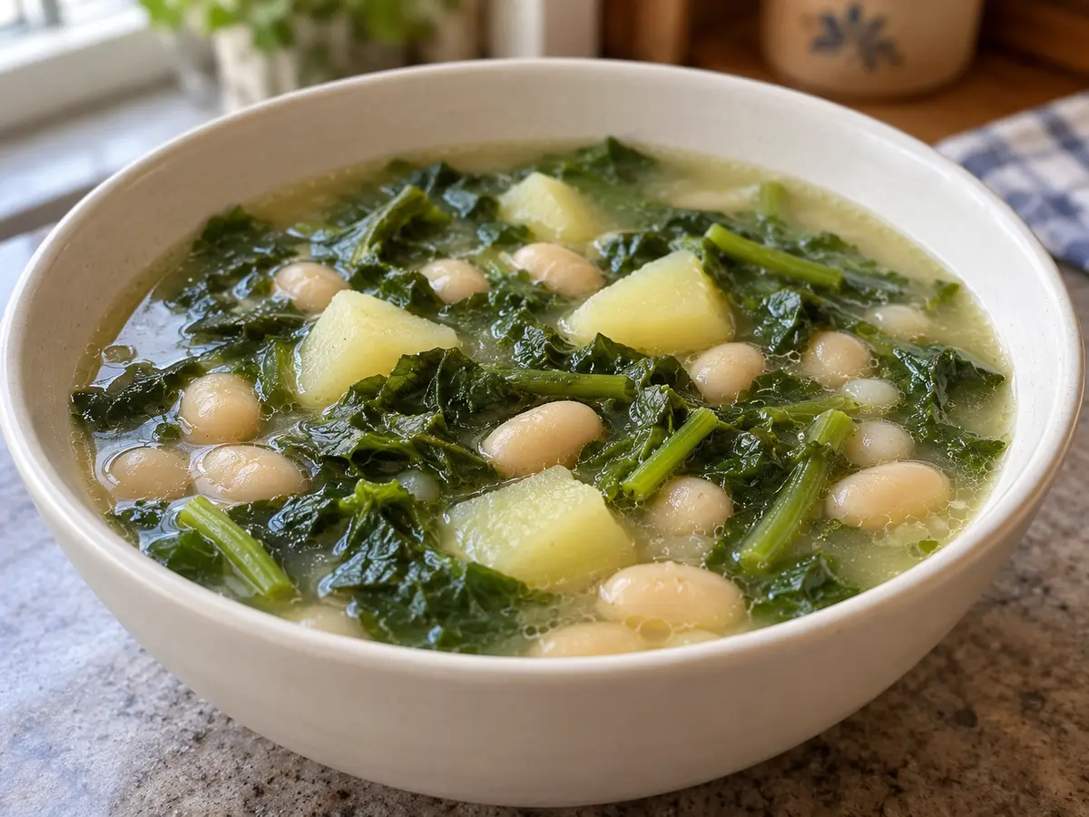 Caldo gallego – Galicische soep met bonen, aardappelen en grelos