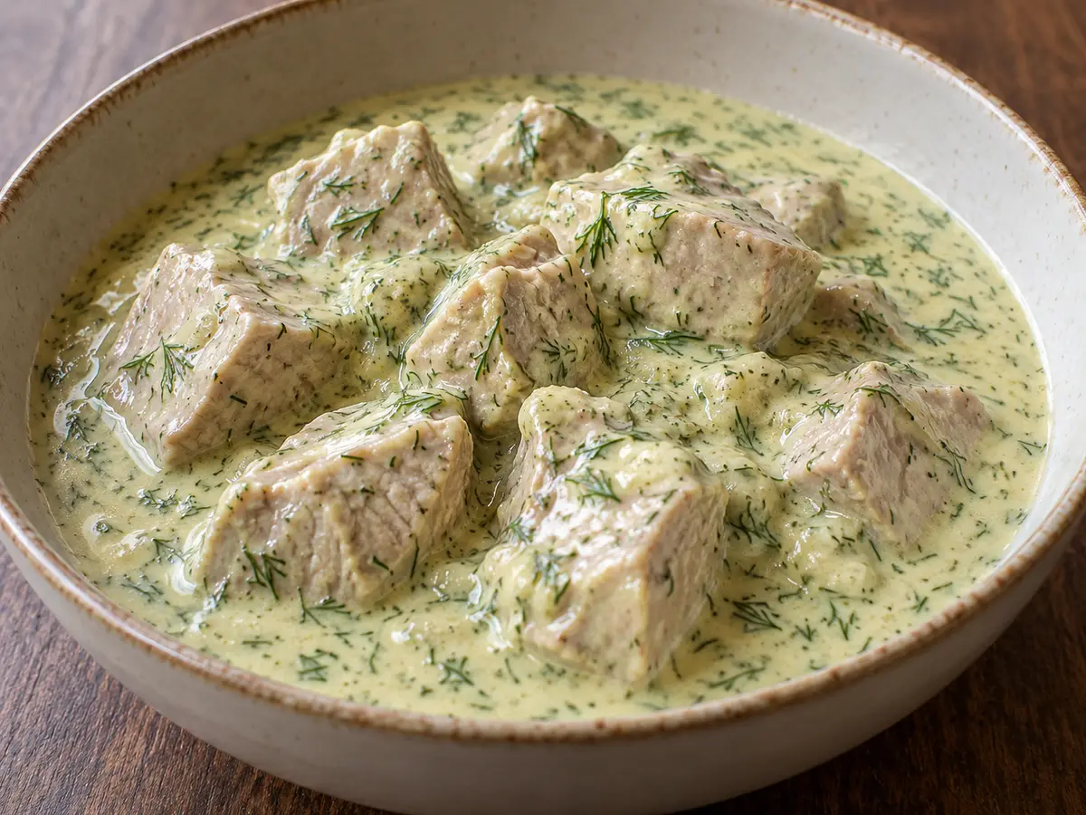 Dillkött — ternera en salsa agridulce de eneldo